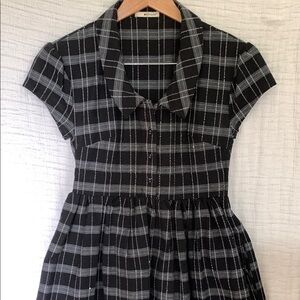 LAmade Classic Black and Gray Structured Plaid Dress